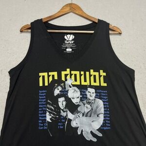No Doubt Tragic Kingdom Band Tank Top Black Gwen Stefani Graphic Tee Mens L